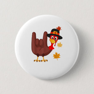 Badge Rond 5 Cm Main Turquie Langue Signale Américaine Je Vous Aim