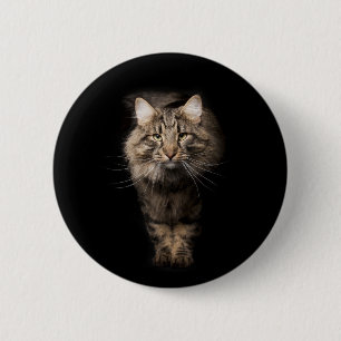 Badge Rond 5 Cm Maine Coon Chat noir