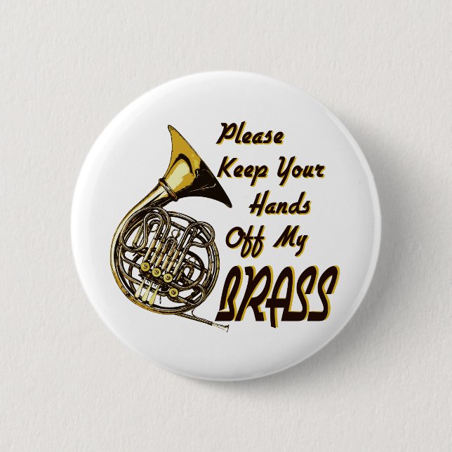 Badge Rond 5 Cm Mains de mon laiton (Devant)