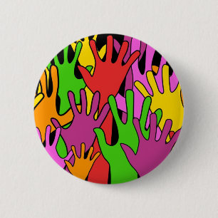 Badge Rond 5 Cm Mains de ondulation