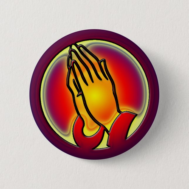 BADGE ROND 5 CM MAINS DE PRIÈRE (Devant)