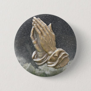 BADGE ROND 5 CM MAINS DE PRIÈRE