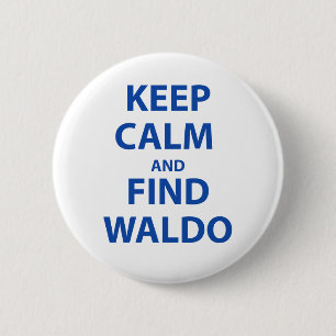Badge Rond 5 Cm Maintenez calme et découverte Waldo