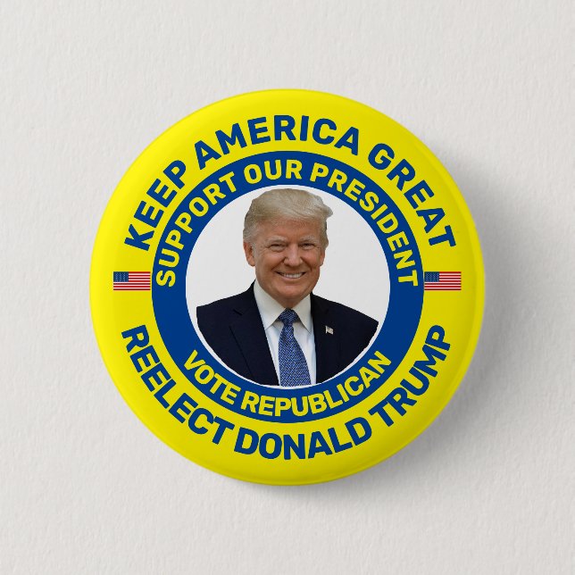 Badge Rond 5 Cm Maintenez l'Amérique grande (Devant)