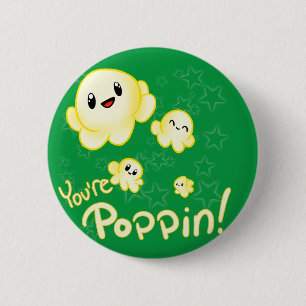 Badge Rond 5 Cm Maïs éclaté de Poppin