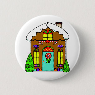 Badge Rond 5 Cm Maison de pain d'épices