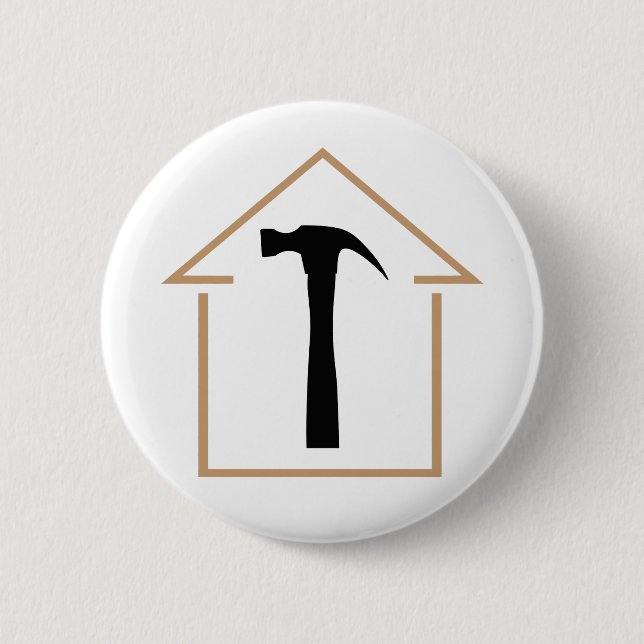 Badge Rond 5 Cm Maison et marteau (Devant)