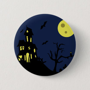 Badge Rond 5 Cm Maison haunted