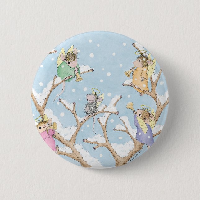 Badge Rond 5 Cm Maison-Souris Designs® - goupilles (Devant)