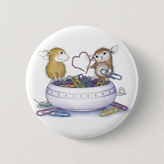 Badge Rond 5 Cm Maison-Souris Designs® - goupilles (Devant)