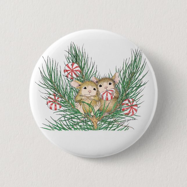 Badge Rond 5 Cm Maison-Souris Designs® - goupilles (Devant)