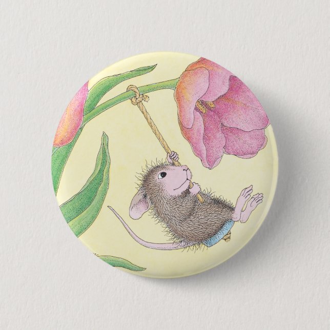 Badge Rond 5 Cm Maison-Souris Designs® - goupilles (Devant)