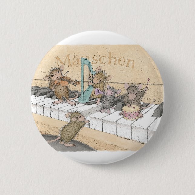 Badge Rond 5 Cm Maison-Souris Designs® - goupilles (Devant)