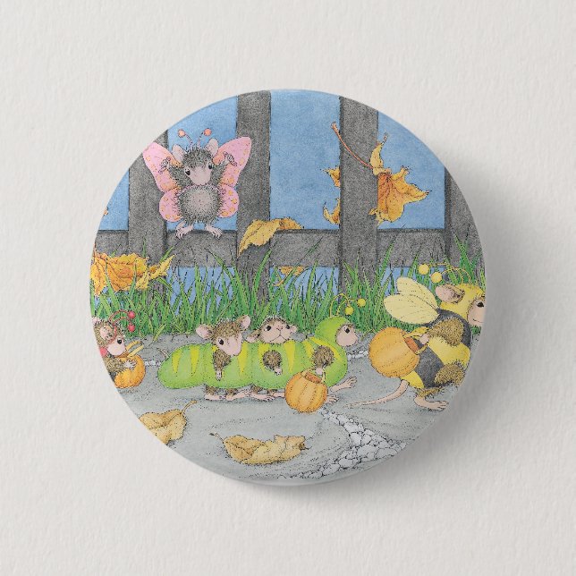 Badge Rond 5 Cm Maison-Souris Designs® - goupilles (Devant)