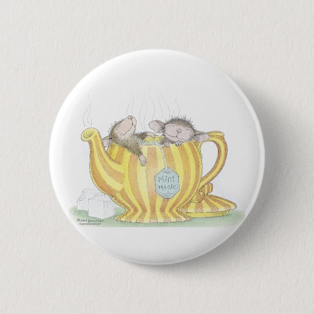 Badge Rond 5 Cm Maison-Souris Designs® - goupilles (Devant)