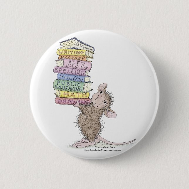 Badge Rond 5 Cm Maison-Souris Designs® - goupilles (Devant)