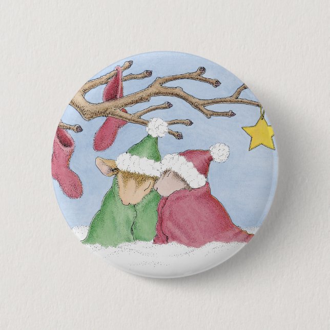 Badge Rond 5 Cm Maison-Souris Designs® - goupilles (Devant)