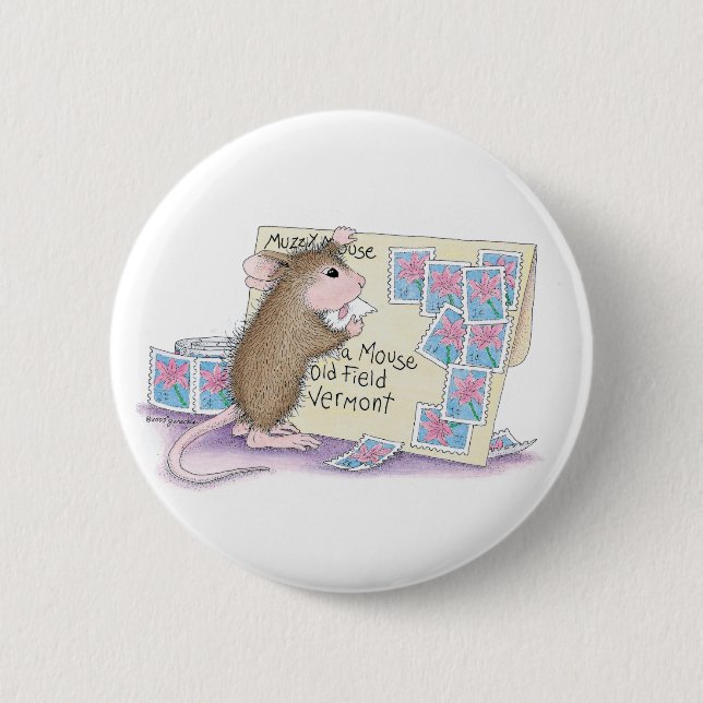 Badge Rond 5 Cm Maison-Souris Designs® - goupilles (Devant)