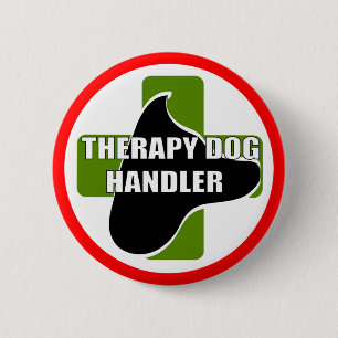 BADGE ROND 5 CM MAITRE-CHIEN DE CHIEN DE THÉRAPIE