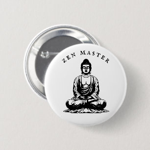 Badge Rond 5 Cm Maître Zen - Méditation Bouddha