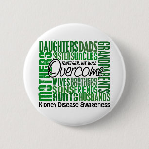 Badge Rond 5 Cm Maladie rénale carrée de famille