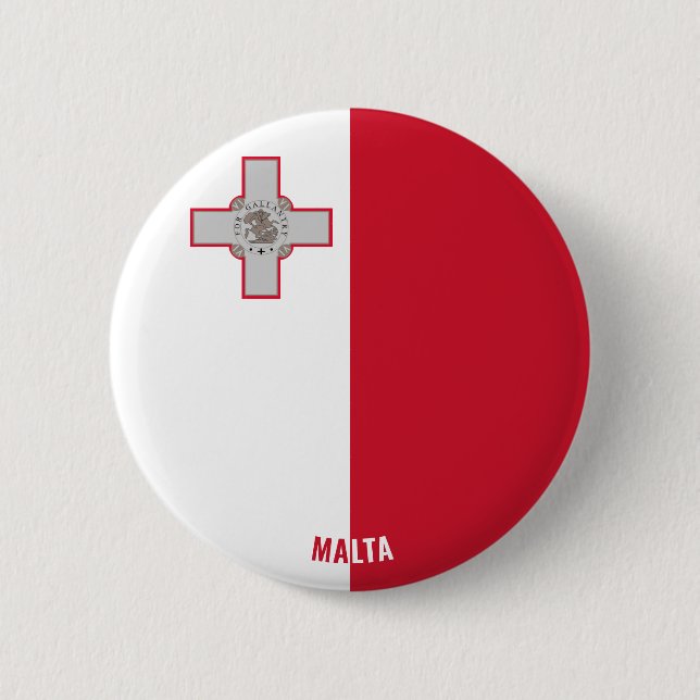 Badge Rond 5 Cm Malte Drapeau charmant patriotique (Devant)