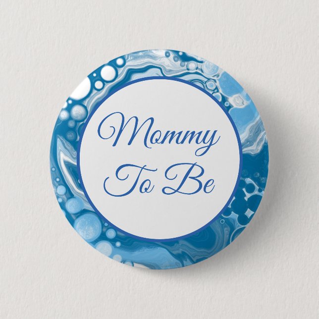 Badge Rond 5 Cm Maman à être | Bouton Baby shower du garçon (Devant)