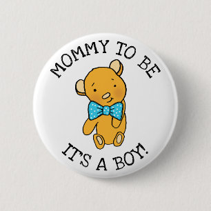 Badge Rond 5 Cm Maman à être, C'est un garçon Baby shower de Teddy