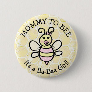 Badge Rond 5 Cm Maman à être miel abeille à thème Baby shower
