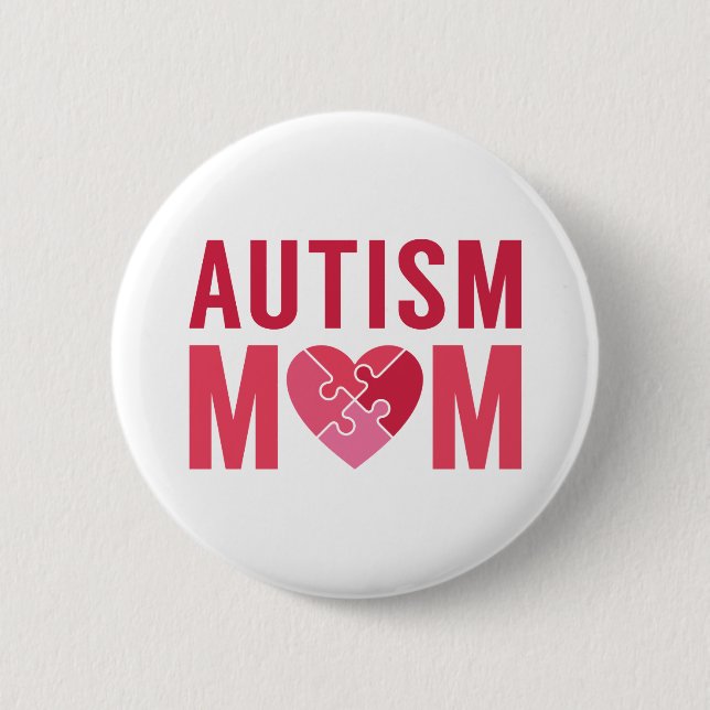 Badge Rond 5 Cm Maman autiste (Devant)