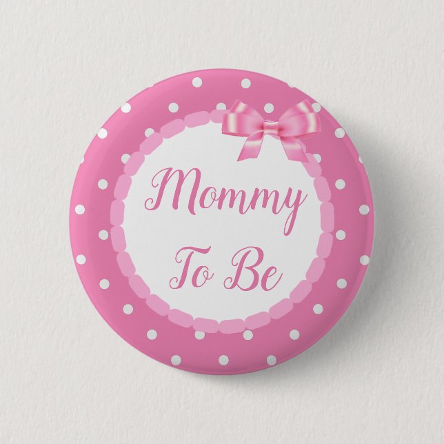 Badge Rond 5 Cm Maman Baby shower Rose À Être (Devant)