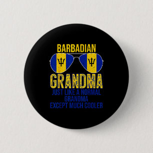Badge Rond 5 Cm Maman barbadienne drapeau de la Barbade lunettes d