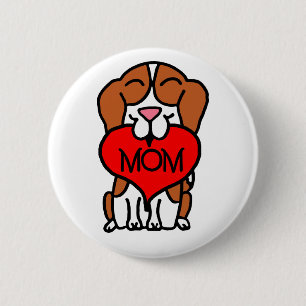 Badge Rond 5 Cm Maman Beagle de dessin