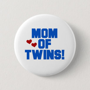 Badge Rond 5 Cm Maman bleue des jumeaux
