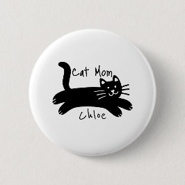 Badge Rond 5 Cm Maman chat nom personnalisé de chat