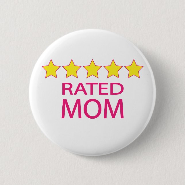 Badge Rond 5 Cm Maman cinq étoiles (Devant)