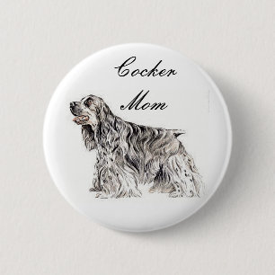 Badge Rond 5 Cm Maman Cocker, Bouton Cocker Spaniel Américain
