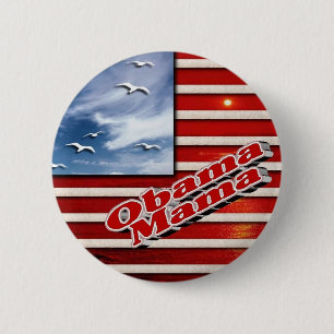 Badge Rond 5 Cm Maman Cute Button d'Obama