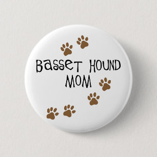 Badge Rond 5 Cm Maman de Basset Hound