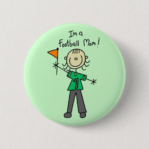 Badge Rond 5 Cm Maman de footballeur en bonhomme allumette