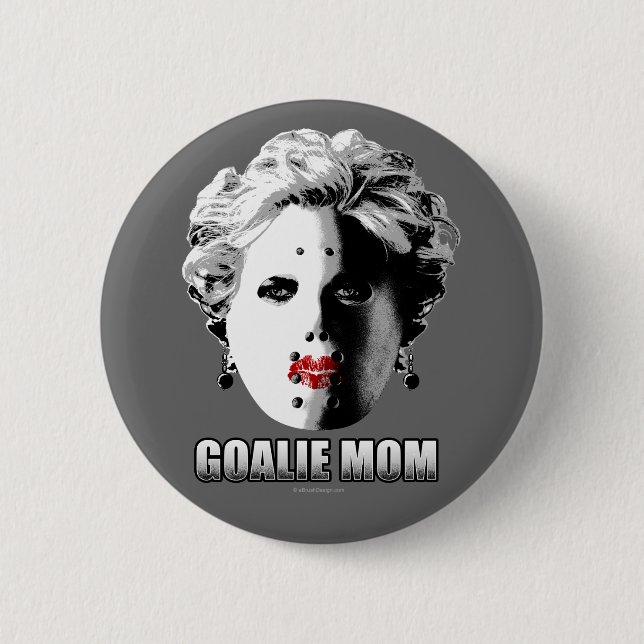 Badge Rond 5 Cm Maman de gardien de but d'hockey (Devant)