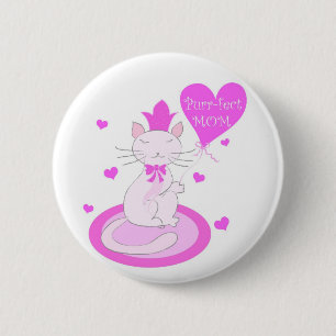 Badge Rond 5 Cm MAMAN de Ronronnement-fect - bouton