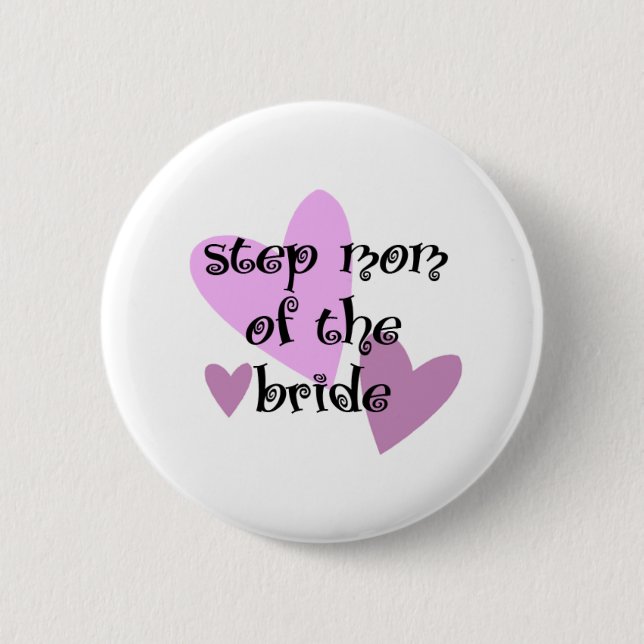 Badge Rond 5 Cm Maman d'étape de la jeune mariée (Devant)