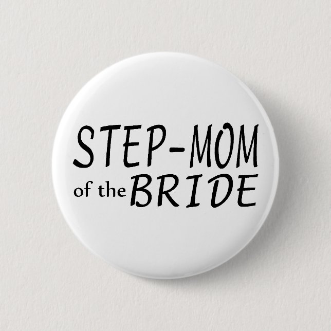 Badge Rond 5 Cm Maman d'étape de la jeune mariée (Devant)