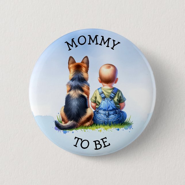 Badge Rond 5 Cm Maman doit être | BABY SHOWER (Devant)