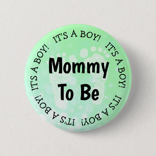 Badge Rond 5 Cm Maman doit être le bouton Baby shower vert