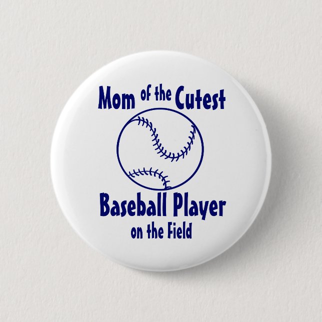 Badge Rond 5 Cm Maman du baseball (Devant)