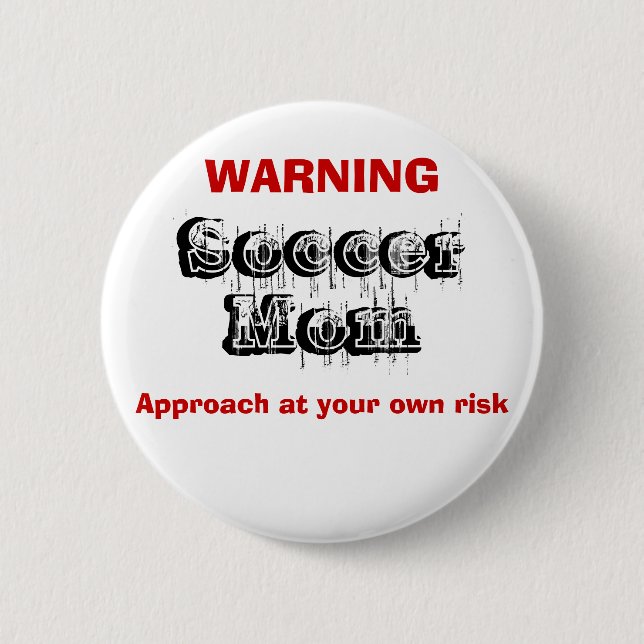 Badge Rond 5 Cm Maman du football, (Devant)