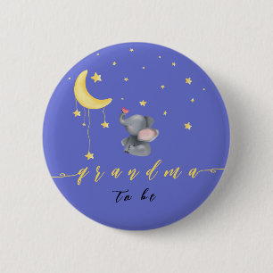 Badge Rond 5 Cm Maman éléphant mignonne avec un petit papillon Fut