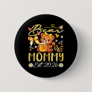 Badge Rond 5 Cm Maman Est 2026 Nœud Papillon Floral Fête Des Mères